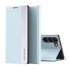 Per Samsung Galaxy S24+ 5G Custodia per telefono in pelle ad adsorbimento elettrolitico laterale (azzurro)