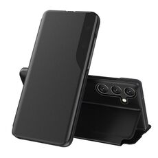 Custodia per telefono in pelle con supporto a vibrazione per Samsung Galaxy S24+ 5G (nera)