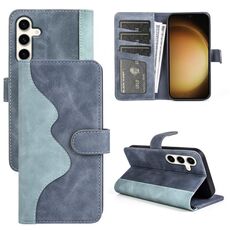 Per Samsung Galaxy S24+ 5G Custodia per cellulare in pelle con chiusura orizzontale con cuciture (blu)