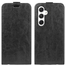 Custodia per telefono in pelle con vibrazione verticale texture Samsung Galaxy S24 5G R64 (nera)