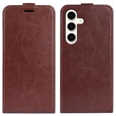 Custodia per telefono in pelle con vibrazione verticale per Samsung Galaxy S24 5G R64 (marrone)