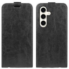 Custodia per telefono in pelle con vibrazione verticale texture Samsung Galaxy S24+ 5G R64 (nera)