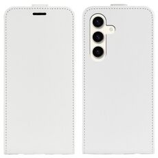 Custodia per telefono in pelle con vibrazione verticale texture Samsung Galaxy S24+ 5G R64 (bianca)
