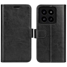 Custodia per telefono in pelle con vibrazione orizzontale con texture Xiaomi 14 Pro R64 (nera)