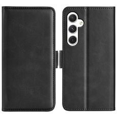 Per Samsung Galaxy S24 5G Custodia per cellulare in pelle con chiusura orizzontale con fibbia magnetica bifacciale (nera)