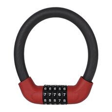 Lucchetto antifurto di sicurezza per bicicletta e veicolo elettrico da 40 x 1,72 cm con combinazione a 5 cifre (nero e rosso)