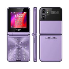 UNIWA F265 Telefono a conchiglia, Mediatek MT6261D da 2,55 pollici, FM, 4 schede SIM, 21 tasti(Viola)