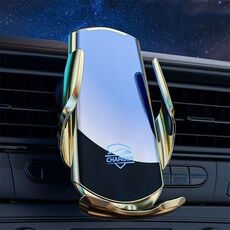 Supporto da auto per auto con presa d'aria per ricarica rapida wireless a induzione a infrarossi Q3S (oro)