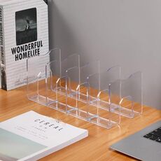 Scaffale per libri da scrivania in acrilico, scaffale per libri, cancelleria per ufficio, stile: addensato trasparente con scanalatura