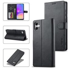 Per Samsung Galaxy A05 LC.IMEEKE Custodia per telefono in pelle con texture di vitello (nera)