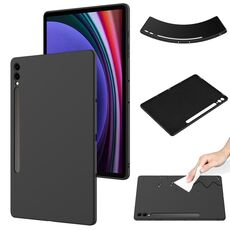 Per Samsung Galaxy Tab S9 FE+ / S9+ Custodia tablet antiurto in silicone liquido di colore puro (nero)