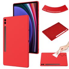 Per Samsung Galaxy Tab S9 FE+ / S9+ Custodia tablet antiurto in silicone liquido di colore puro (rosso)