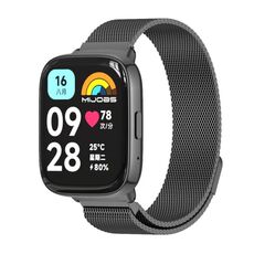 Per Redmi Watch 3 Lite / Watch 3 Active Mijobs Milan cinturino magnetico in metallo (nero)