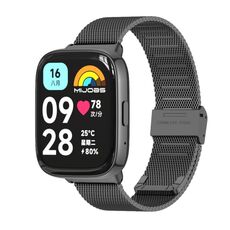 Per Redmi Watch 3 Lite / Watch 3 Active Mijobs Milan cinturino con fibbia in metallo (nero)
