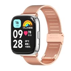 Per Redmi Watch 3 Lite / Watch 3 Active Mijobs Milan cinturino con fibbia in metallo (oro rosa)