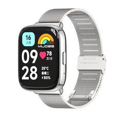 Per Redmi Watch 3 Lite / Watch 3 Active Mijobs Milan cinturino con fibbia in metallo (argento)