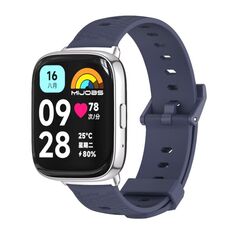 Per Redmi Watch 3 Lite / Watch 3 Active Mijobs cinturino in TPU con struttura a nido d'ape (blu notte argento)