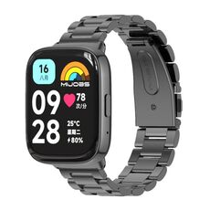 Per Redmi Watch 3 Lite / Watch 3 Active Mijobs cinturino per orologio in acciaio inossidabile a tre sfere (nero)