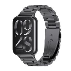 Per Xiaomi Mi Band 8 Pro Mijobs cinturino in acciaio inossidabile a tre perline (nero)