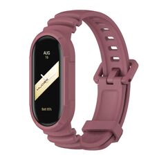 Per Xiaomi Mi Band 8 MIJOBS GS Unibody cinturino sportivo in tinta unita (vino rosso)