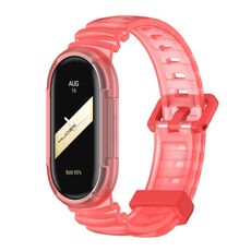 Per Xiaomi Mi Band 8 MIJOBS GS Unibody cinturino sportivo di colore trasparente (rosso)