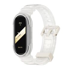 Per Xiaomi Mi Band 8 MIJOBS GS Unibody cinturino sportivo di colore trasparente (bianco)