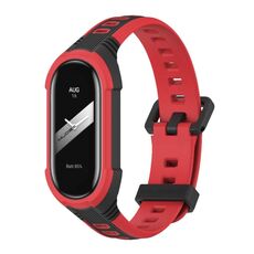 Per Xiaomi Mi Band 8 MIJOBS Unibody cinturino in silicone bicolore (nero rosso)
