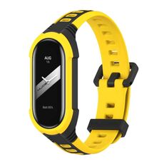Per Xiaomi Mi Band 8 MIJOBS Unibody cinturino in silicone bicolore (nero giallo)