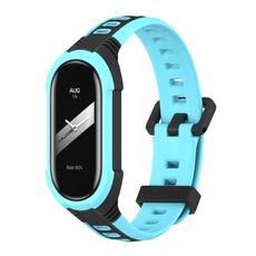 Per Xiaomi Mi Band 8 MIJOBS Unibody cinturino in silicone bicolore (nero blu)