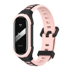Per Xiaomi Mi Band 8 MIJOBS Unibody cinturino in silicone bicolore (nero rosa)