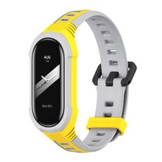 Per Xiaomi Mi Band 8 MIJOBS Unibody cinturino in silicone bicolore (giallo grigio)