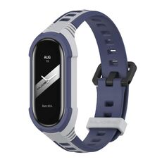 Per Xiaomi Mi Band 8 MIJOBS Unibody cinturino in silicone bicolore (grigio blu notte)