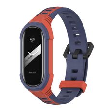 Per Xiaomi Mi Band 8 MIJOBS Unibody cinturino in silicone bicolore (blu notte arancione)