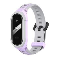 Per Xiaomi Mi Band 8 MIJOBS Unibody cinturino in silicone bicolore (grigio viola)