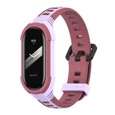 Per Xiaomi Mi Band 8 MIJOBS Unibody cinturino in silicone bicolore (viola vino rosso)
