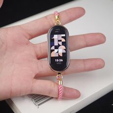 Per cinturino per orologio Xiaomi Mi Band 8 Mibbs Milan Cord (rosa)