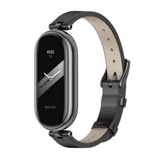 Per Xiaomi Mi Band 8 Mijobs cinturino in pelle di vacchetta primo strato (nero)