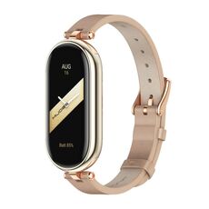Per Xiaomi Mi Band 8 Mijobs cinturino in pelle di vacchetta primo strato (oro rosa albicocca)