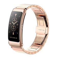 Per Huawei Band 7/3 / Watch Fit Mini One Bead Butterfly Buckle Cinturino in acciaio inossidabile (oro rosa)