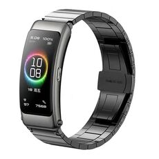 Per Huawei Band 7/3 / Watch Fit Mini One Bead Butterfly Buckle Cinturino in acciaio inossidabile (grigio)