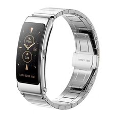 Per Huawei Band 7/3 / Watch Fit Mini One Bead Butterfly Buckle Cinturino in acciaio inossidabile (Argento)