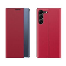 Per Samsung Galaxy S24+ 5G Supporto ad adsorbimento Custodia per telefono in pelle e tessuto tinta unita(Rosso)