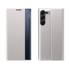 Per Samsung Galaxy S24+ 5G Supporto ad adsorbimento Custodia per telefono in pelle e tessuto tinta unita (grigio)