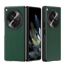 Per OPPO Find N3 Custodia per telefono antiurto in pelle Litchi All Inclusive (verde)