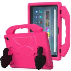 Custodia per tablet antiurto EVA con supporto per pollice per Amazon Fire Max 11 2023 (rosa rosso)