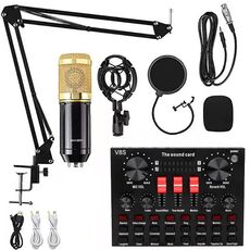 BM800+V8S Set di schede audio Microfono a condensatore audio Microfono da canto da studio