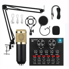 Set di schede audio BM800+V8 Microfono a condensatore audio Microfono da canto da studio
