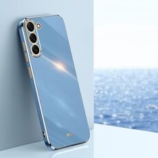 Per Samsung Galaxy S24+ 5G XINLI Straight Edge 6D Custodia per telefono in TPU elettrolitico (blu celeste)