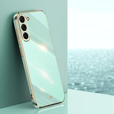 Custodia per telefono in TPU elettrolitico XINLI Straight Edge 6D per Samsung Galaxy S24+ 5G (verde menta)