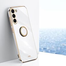 Per Samsung Galaxy S24+ 5G XINLI Straight Edge 6D Custodia per telefono in TPU elettrolitico con supporto ad anello (Bianco)